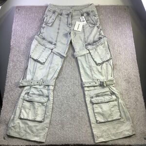 Acne Studios Dusty White Cargo Lace‎ Up Jeans Size 40 EU 32 x 36.5 NWT